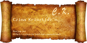 Czina Krisztián névjegykártya