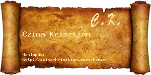 Czina Krisztián névjegykártya